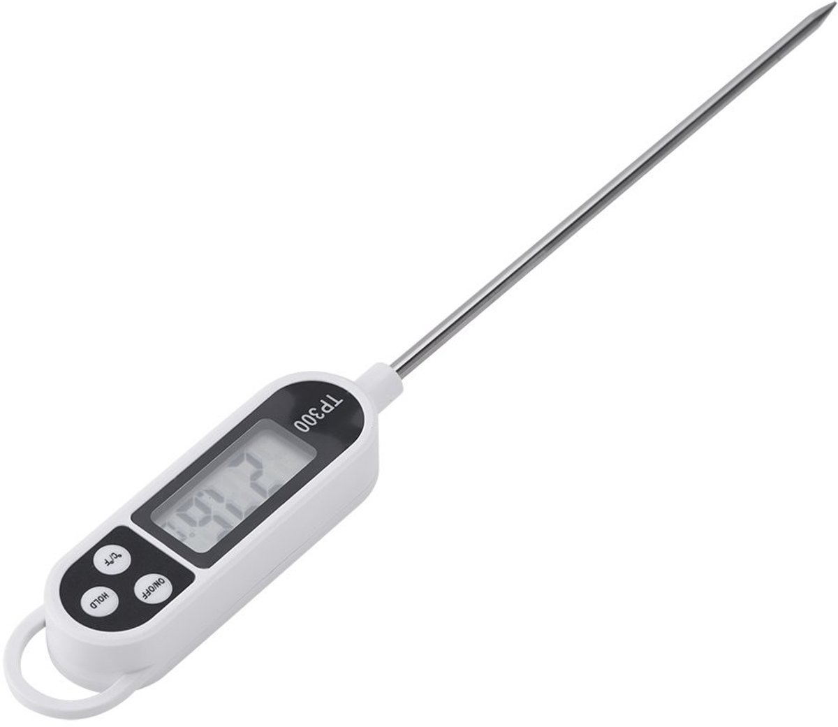 Digitale Voedselthermometer - Zwart - Voor Koken en BBQ - Met Roestvrijstalen Sonde - Voor Vlees en Melk