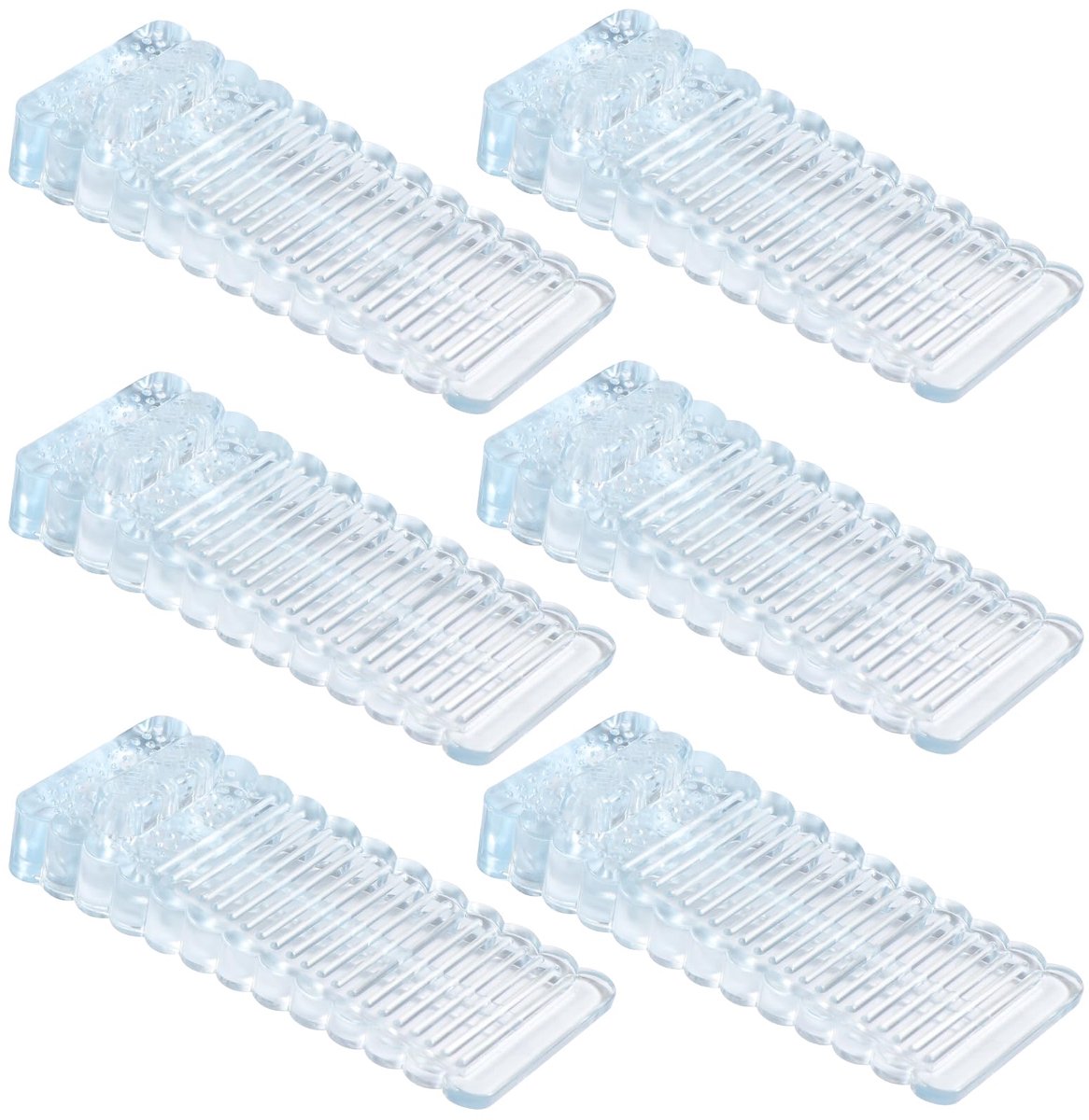 Deurstoppers 6 stuks - hoogte verstelbaar - pvc - transparant voor vloerbescherming - ShopVlot