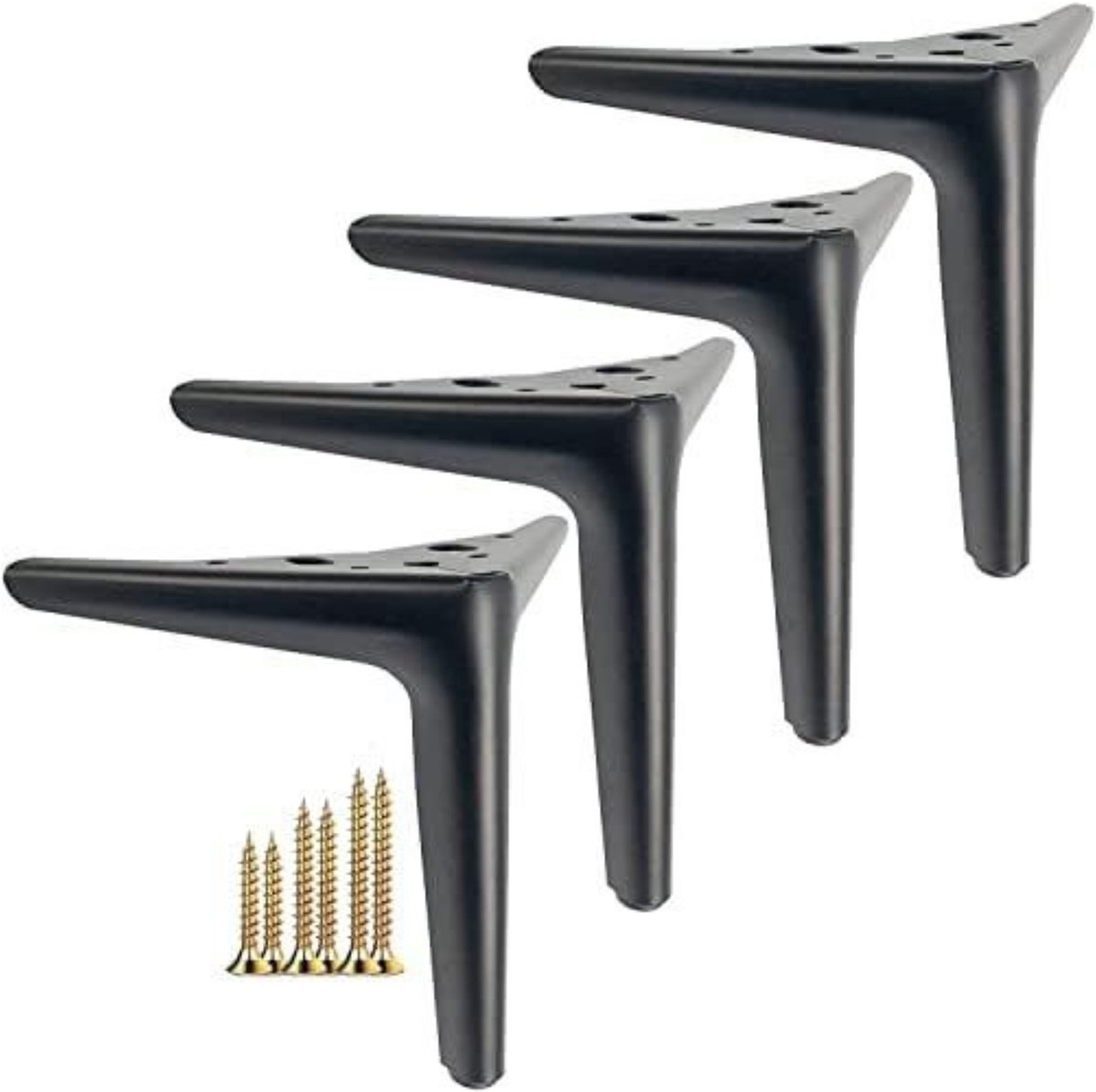 SnelShoppen - Zwarte Meubelpoten 12cm, Stalen Poten voor Meubels Set van 4, Moderne DIY Korte Kastpoten, Ideaal voor Dressoir, Bedside Table en Bank