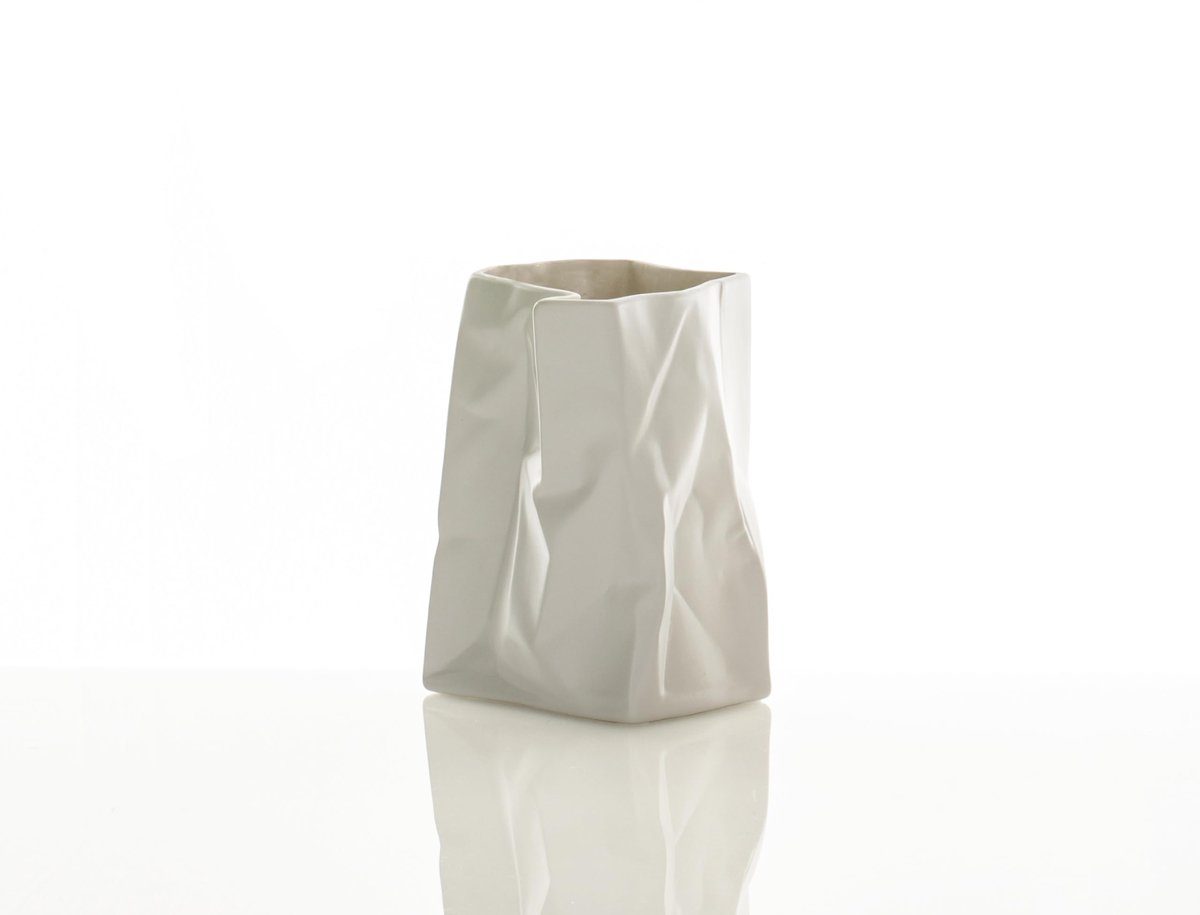 Vaas GLAUKO WHITE 14 x 14 x 18 cm - keramiek - matte witte afwerking - ideaal voor elke ruimte - ShopVlot