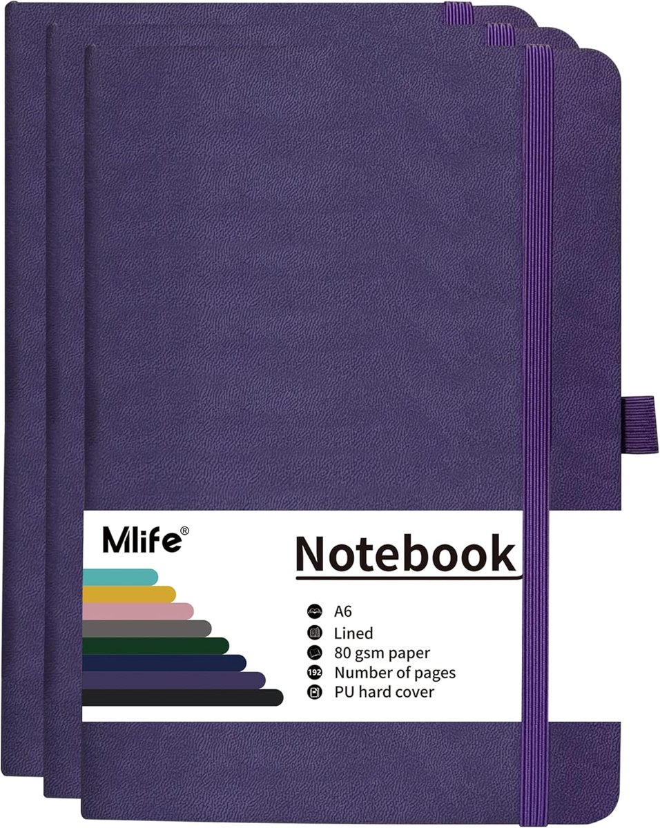 Notitieboek A6 - 192 pagina's - PU harde kaft - Inktbestendig papier voor dagboek en agenda - ShopVlot