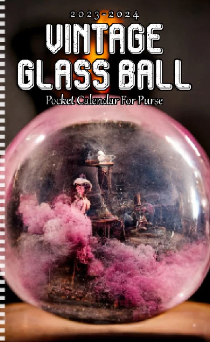 Pocket kalender 2023-2024 - Vintage glazen bal - 24 maanden planner - Handzaam formaat voor onderweg - ShopVlot
