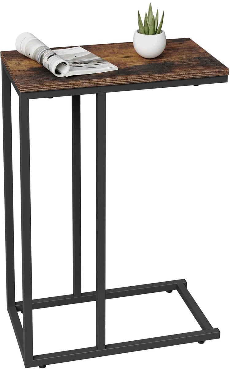 Bijzettafel Zwart - Multifunctioneel Design - Laptop- en Koffietafel - 45x25 cm - Zwart