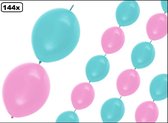 144x Knoop ballonnen licht roze/licht blauw
