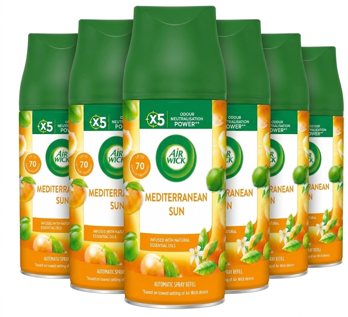 Air Wick Pure Mediterranean Sun - Navullingen - 6 x 250 ml