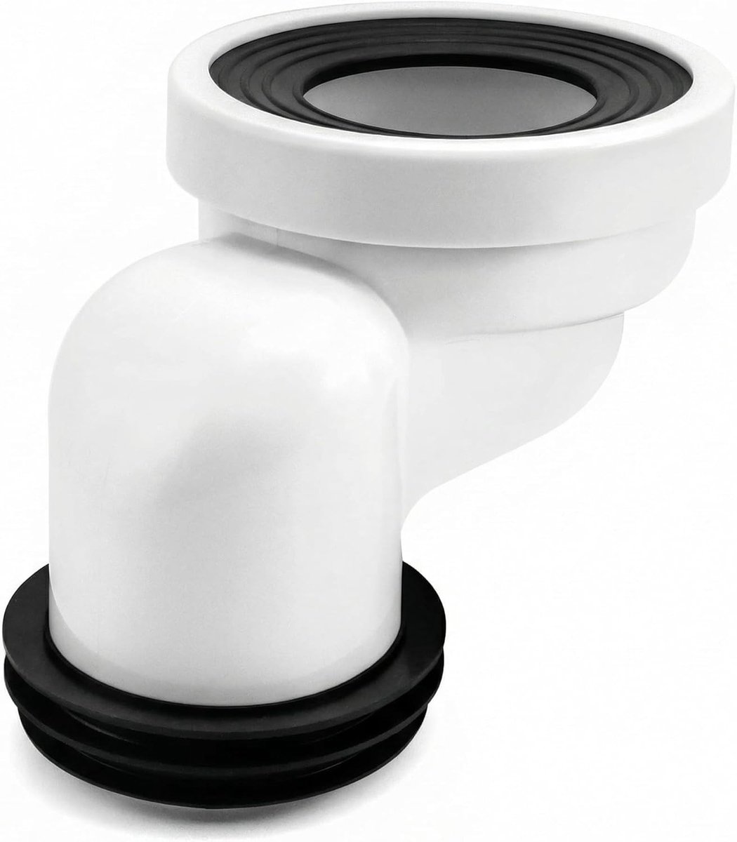 100mm offset toilet aansluiting pijp - kunststof toilet fitting in wit voor eenvoudige installatie