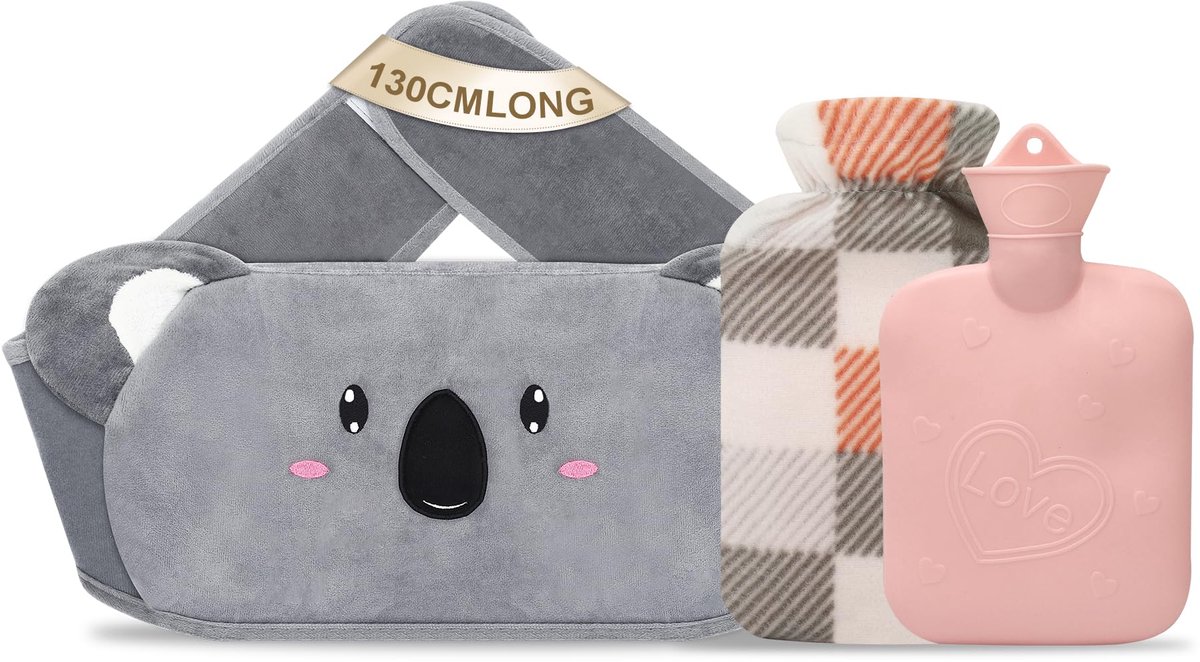 Warmwaterkruik 1L - Koala Pink - zacht materiaal - ideaal voor koude dagen - ShopVlot