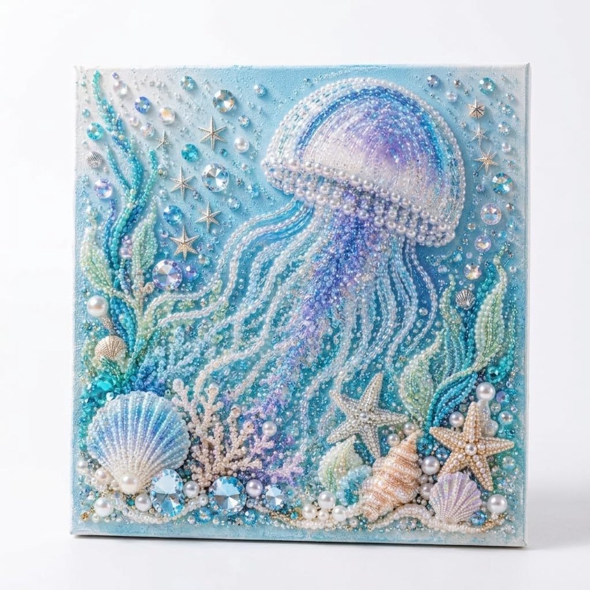 Ocean Series Diamantschilderijset - Kwal 3D-diamantschilderij - Strand- & Zeethema - Stranddecoratie voor thuis - knutselpakket voor volwassenen en beginners - 20x20cm