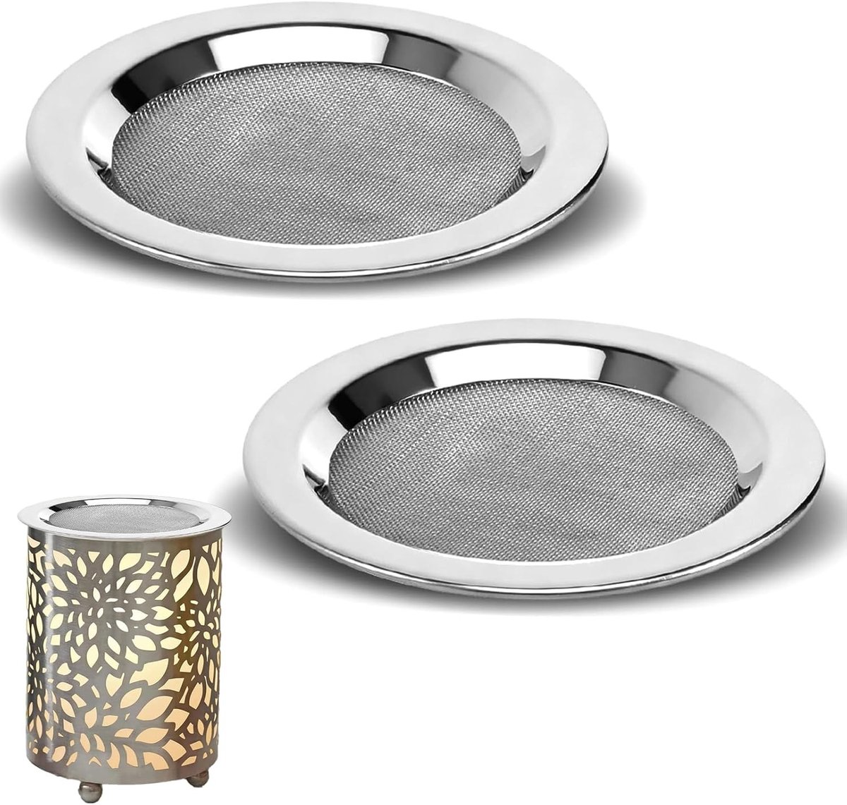 Set van 2 Rookzeef - Hittebestendige Filter met een Diameter van 10 cm - Roestvrijstalen Sieve voor Aromalampen, Rookovens en Oliebranders - Perfect voor het Roken en Verdampergebruik