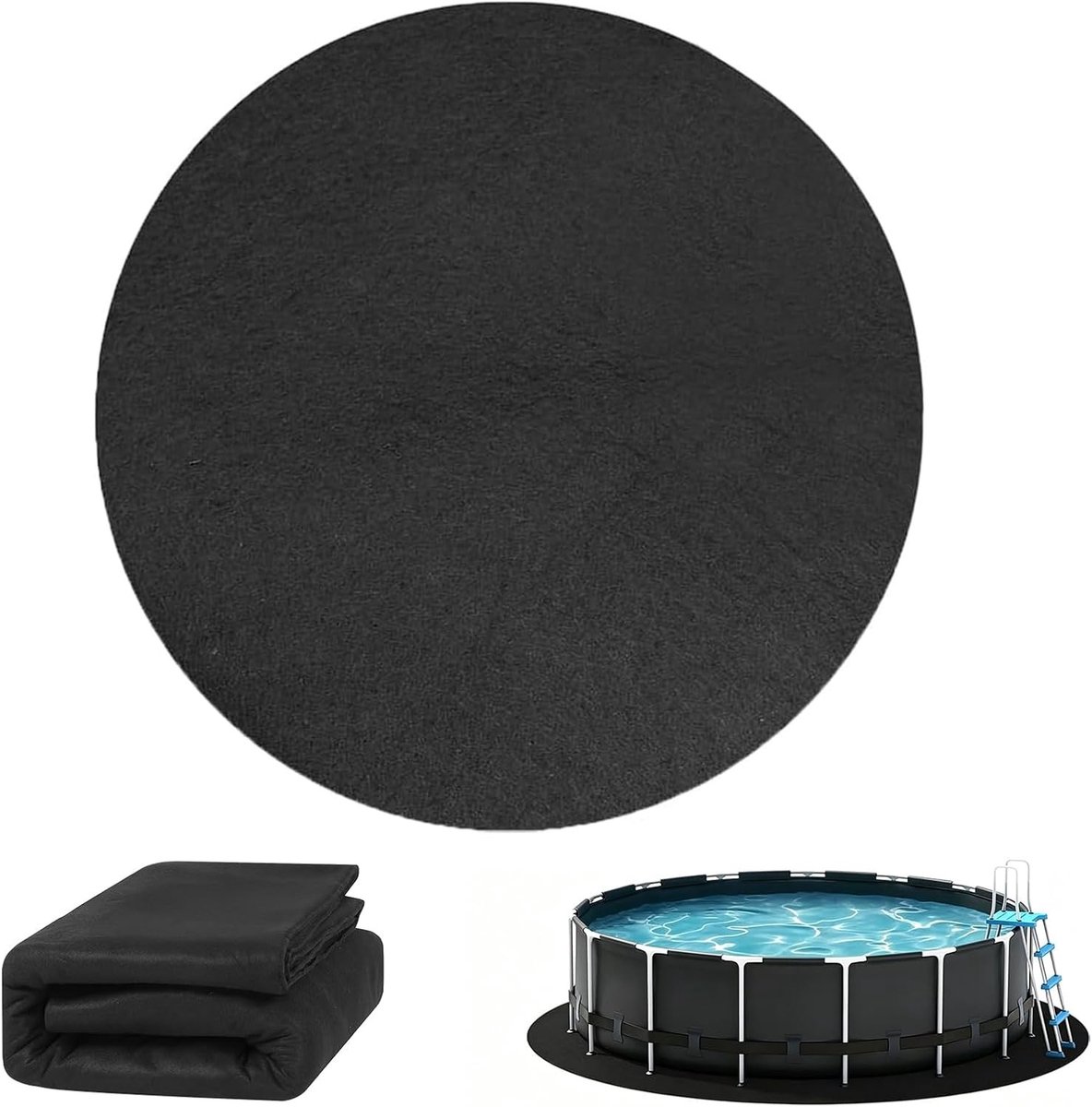 Ronde Pool Cover van PE voor Stalen Wandzwembaden, Beschermende Onderlaag voor Buitenwhirlpools, Duurzame Grondfolie tegen Doorboring (460 cm)
