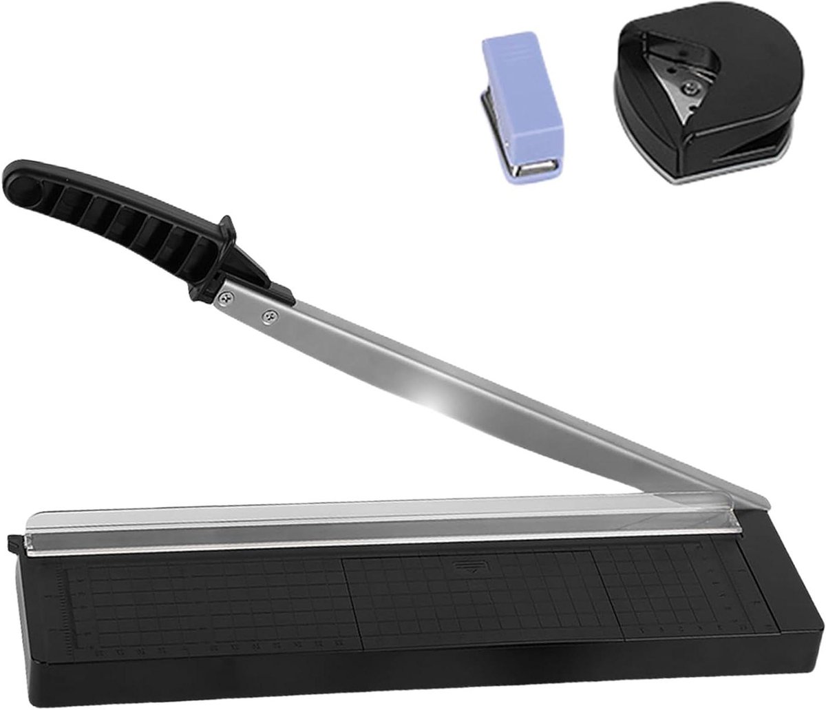 Papiersnijder A4 - Snijmachine Precisie - Nauwkeurig Papier Snijden - Snijdt Tot 8 Vellen - 34 cm - Zwart