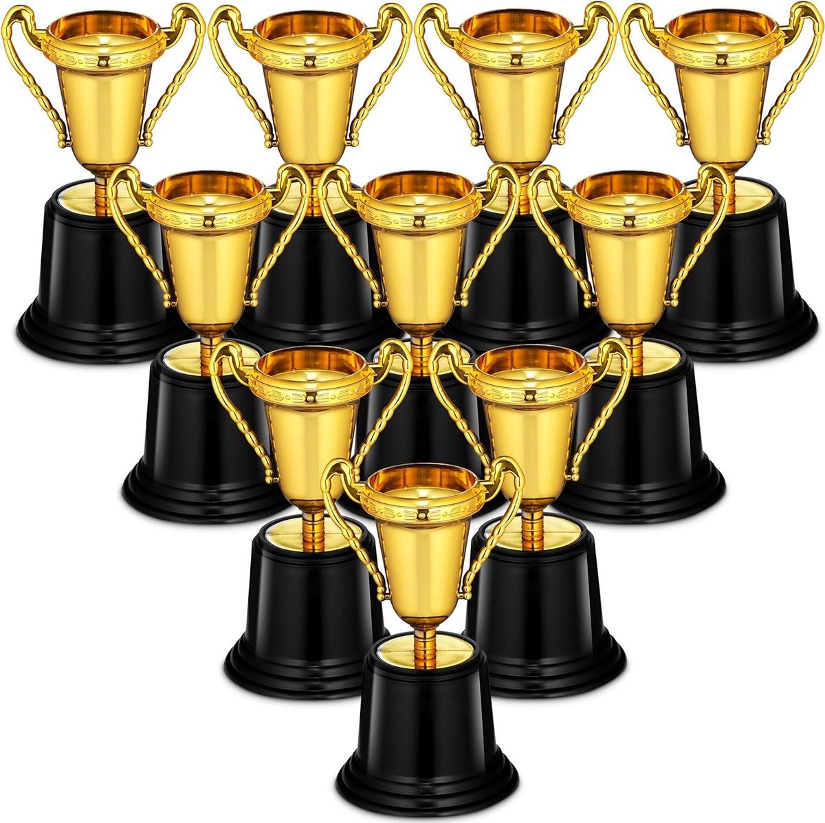 Gouden Bekers - Prijs Trofeeën - Feest Prijzen - Individueel Verpakt - 12 Stuks 13 cm - Goud