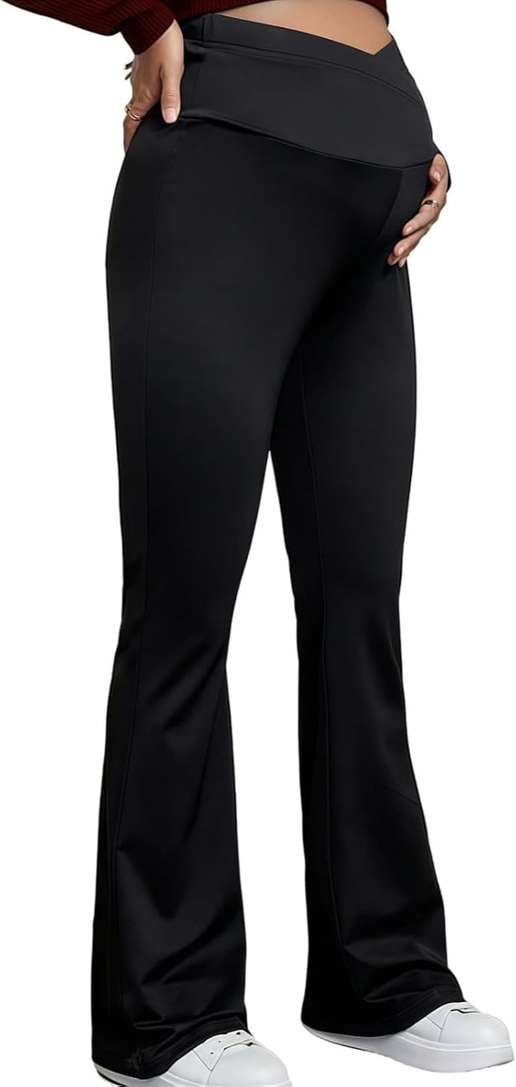 Comfortabele Wijde Materniteitspantalon voor Vrouwen, Hoge Taille, Zacht en Rekbaar, Ideaal voor Sport, Vrije Tijd en Loungewear
