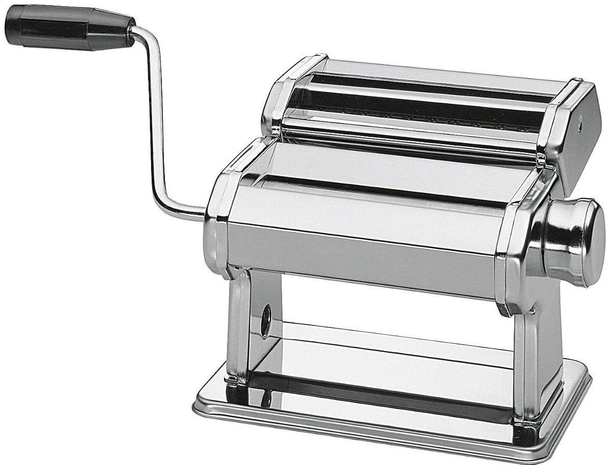 Pastamachine Handmatig - Pastamaker - Zelf Pasta Maken - Verstelbare Dikte - 19 x 13 x 13 cm - Zilverkleurig