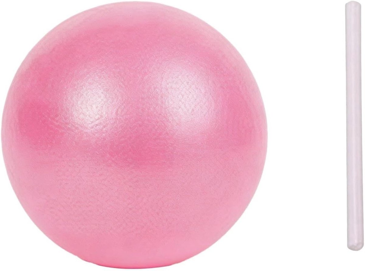 Pilates Ball 25 cm met Elastische Band, Eenvoudig Opblazen zonder Pomp voor Fitness, Yoga en Gymnastiek Oefeningen