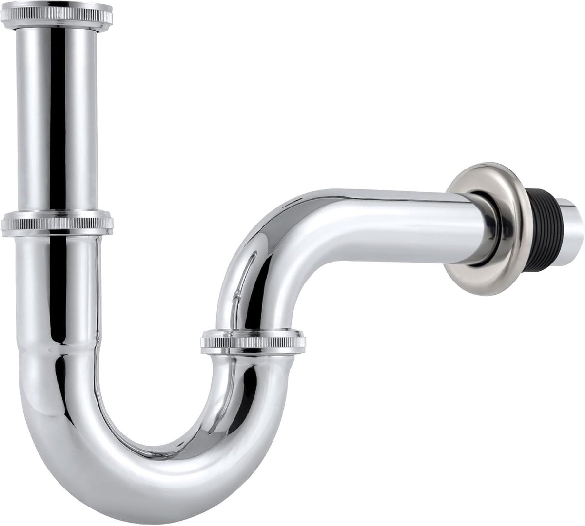 Stainless Steel Siphon voor Wastafel, Universele Verstelbare Afvoerbuis 1-1/4 Inch, Geurafsluiter - Chroom Afwerking