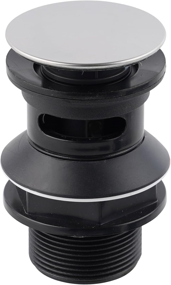 Pop Up Click Clack Afvoer met Overloop voor Wastafels, 1 1/4 Inch Vervangende Stop voor Badkamer en Keuken