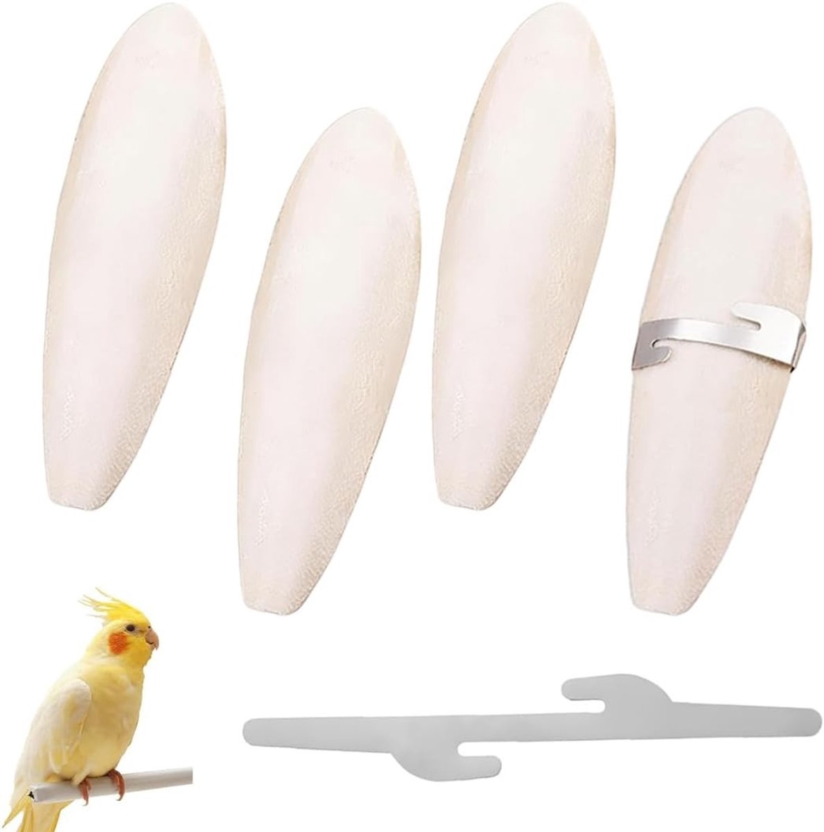 Calciumrijke botten met grote bevestigingen voor papegaaien, vogels en reptielen - 11-13 cm, geel