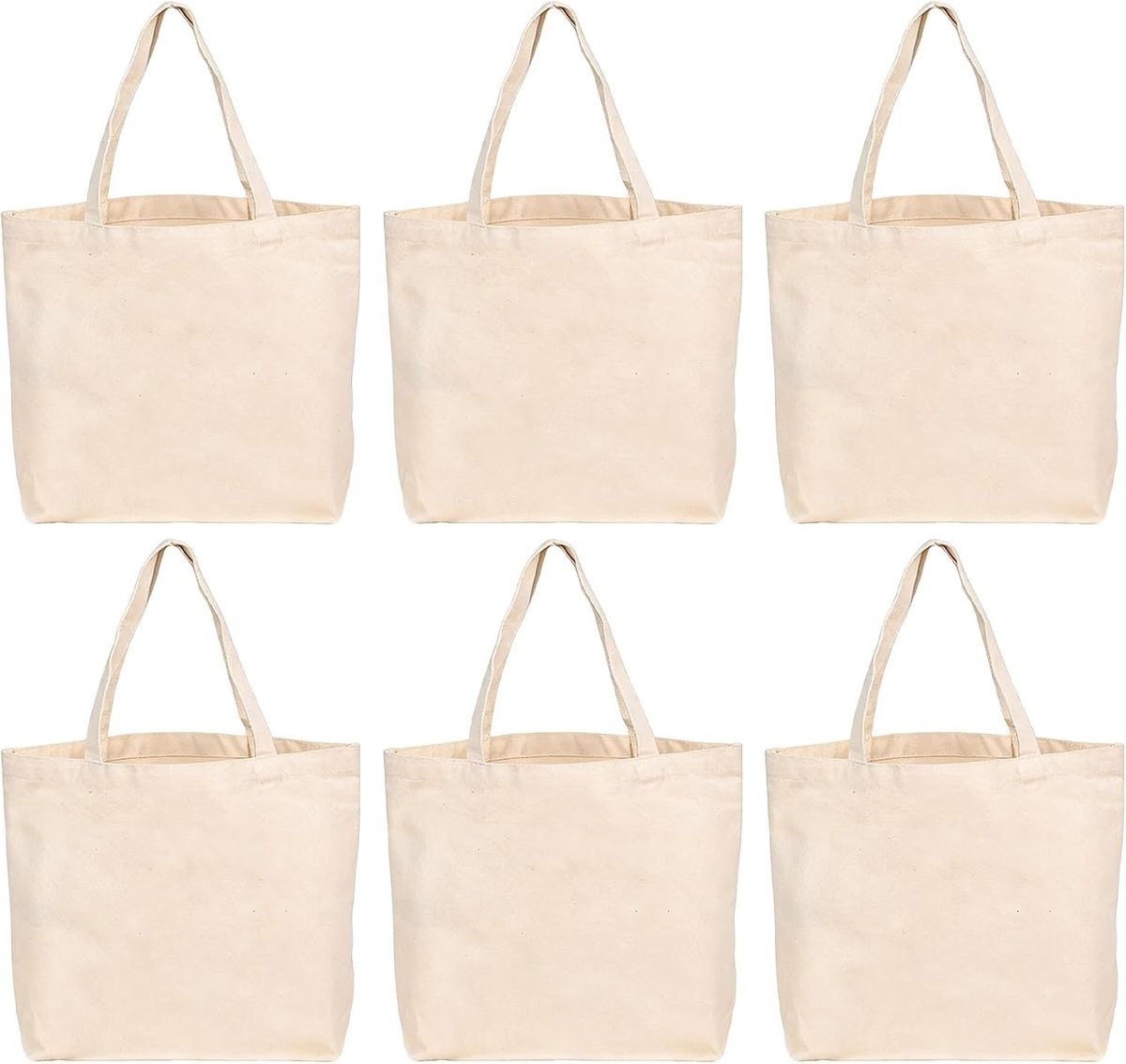 Grote herbruikbare stoffen tas voor boodschappen, sport en was, van katoen en jute, wit