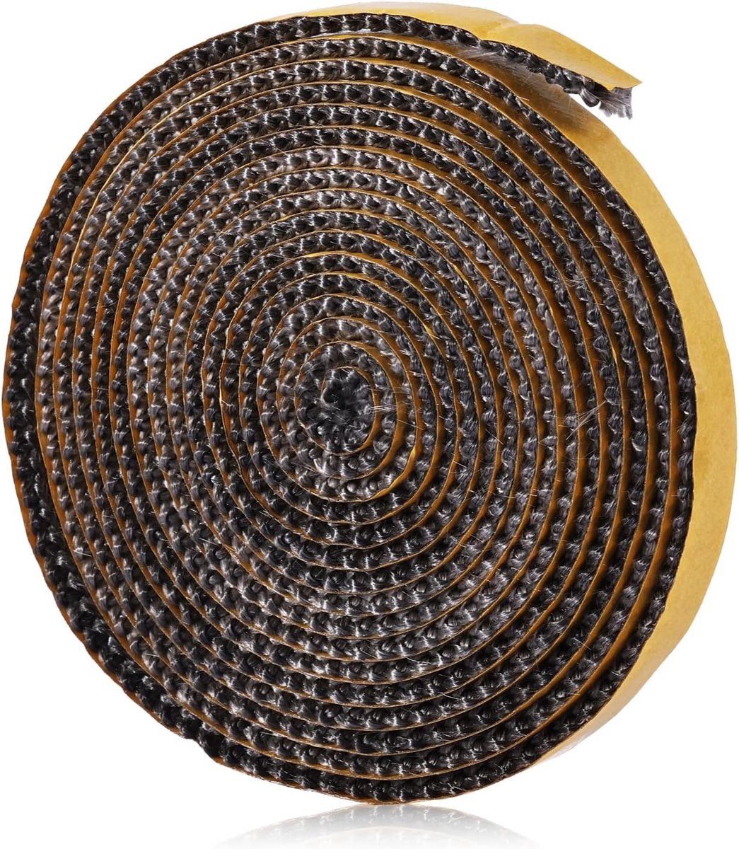 Zelfklevende Vezelglas Touwafdichting 3mm x 1cm x 3m voor Houtkachels en Open Haarden, Hittebestendig tot 550°C, Ideaal voor Afdichten en Isoleren