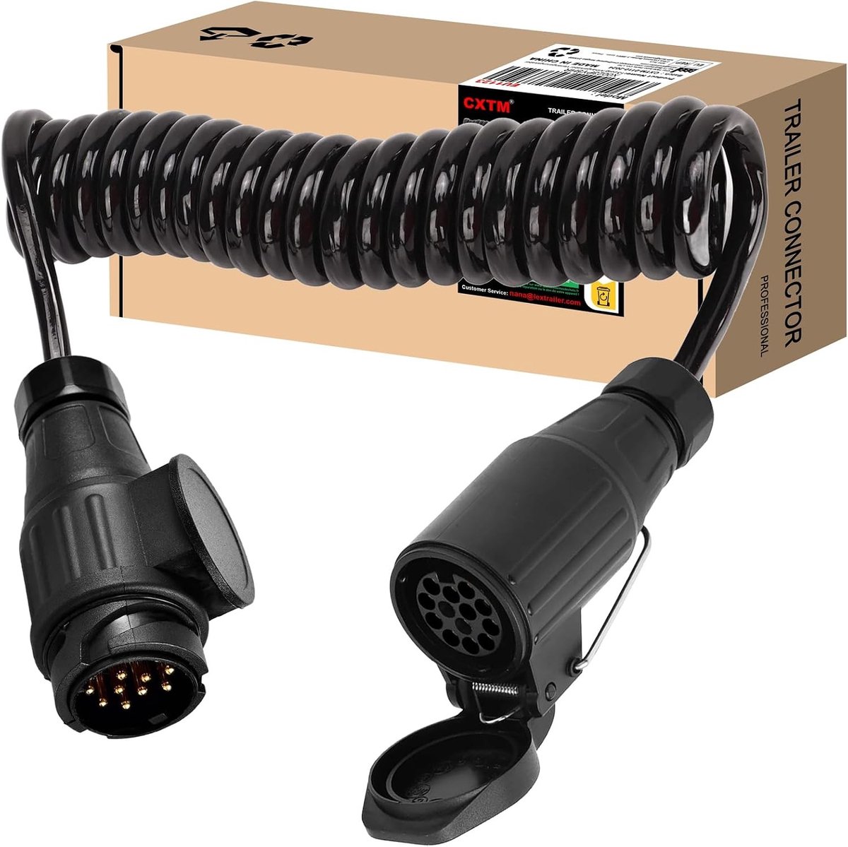 13-polige aanhangwagenkabel, 3 meter verlengkabel voor aanhangwagens, universele 13-polige adapterkabel voor caravans en campers