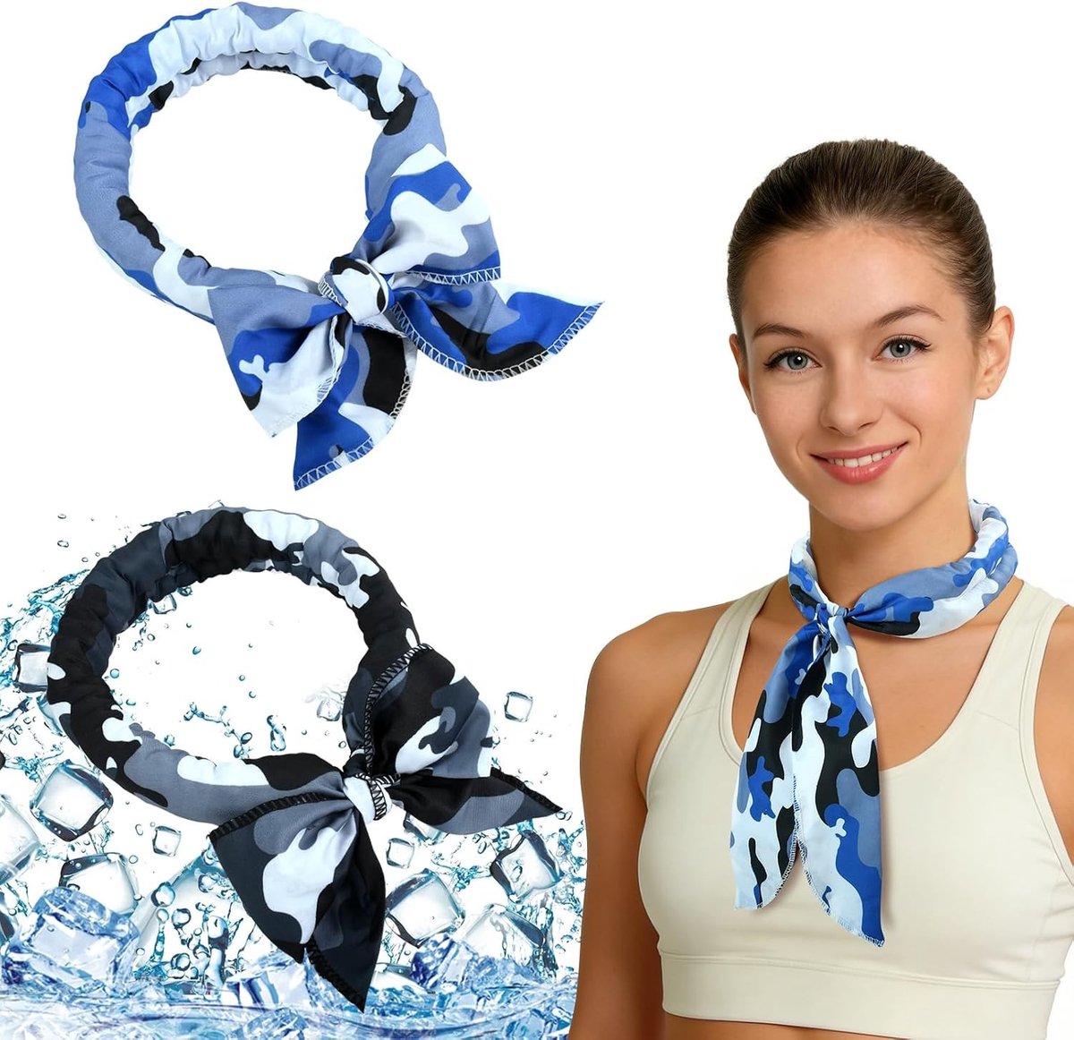 Verkoelende Nekdoeken, 2 Stuks, Ideaal voor Zomeractiviteiten zoals Hardlopen, Fietsen en Wandelen, Unisex Fitness Accessoire