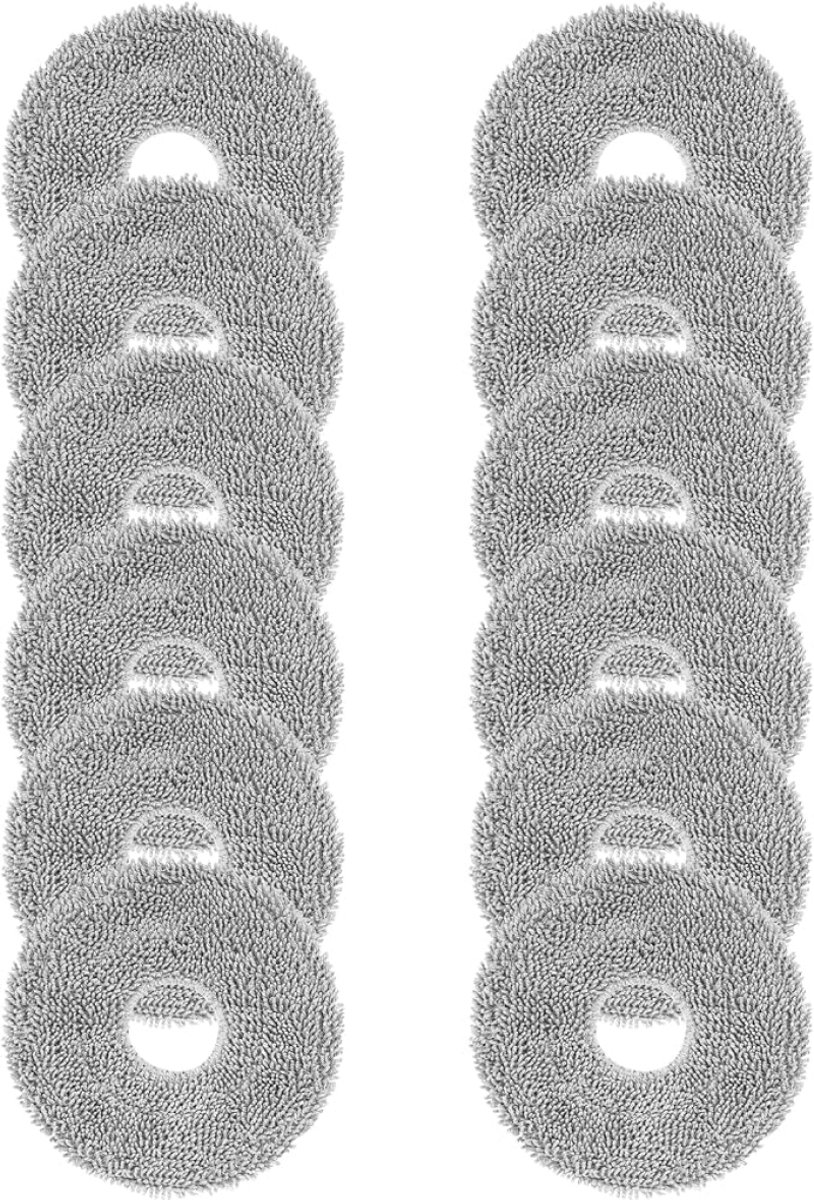 12 stuks wasbare microvezel dweilpads voor Dreame, Xiaomi en Ecovacs robotstofzuigers - vervangende wisserdoeken