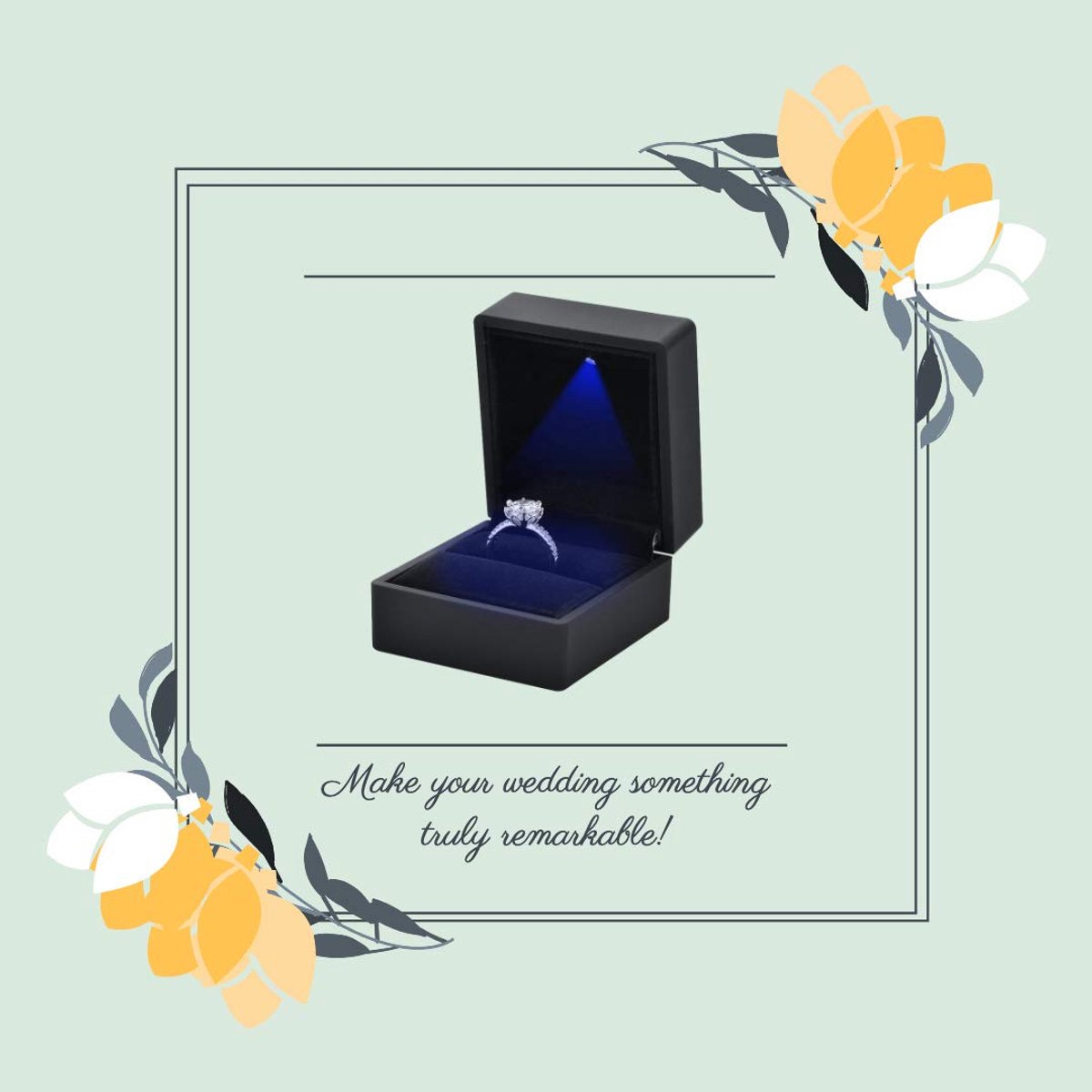 Ringdoos met LED licht - Zwarte display box - Oorbellen etui - Perfect voor engagement sieraden - ShopVlot