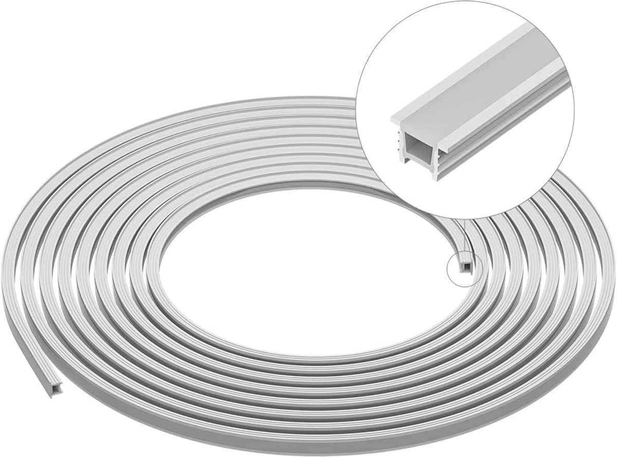 SEZO LED profiel siliconen T1212 1M LED neon opbouw profiel vlekloos voor 7mm flexibele LED strip verlichting IP67 - ShopVlot