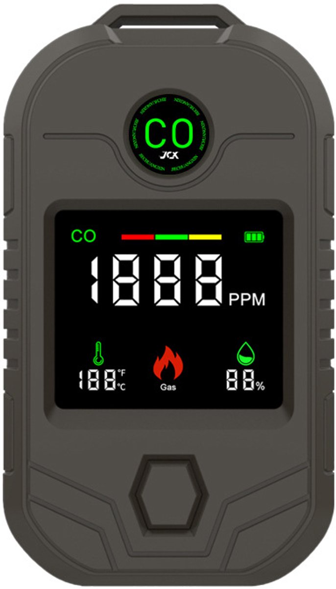 Luchtmonitor voor detectie van brandbare temperaturen – koolmonoxide – met LED-scherm – Draagbare analysers – hoge precisie