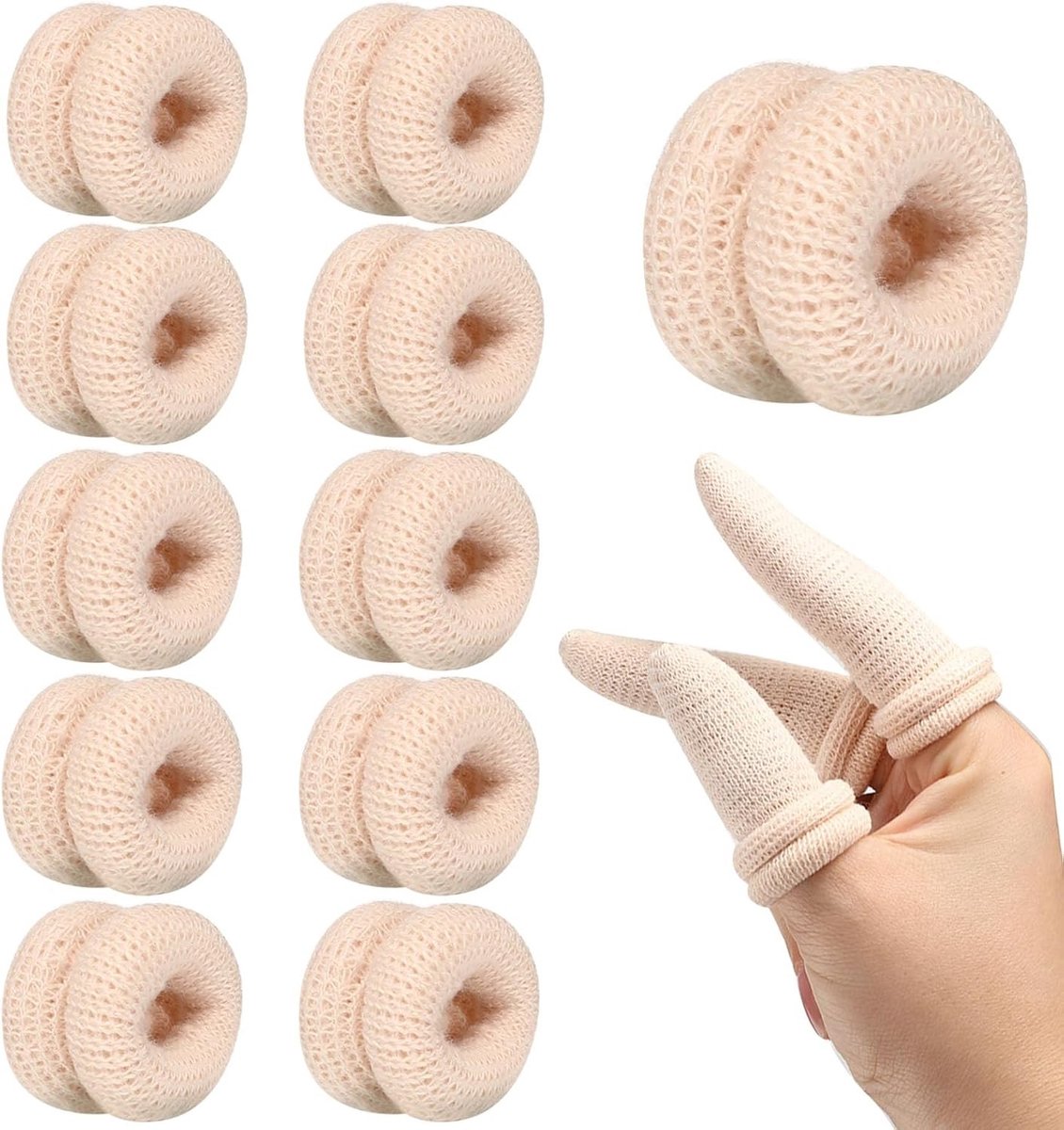 Set van 10 Vingerbandages voor Kinderen - Ademend Tubulaire Vingerbescherming en Vingerpads voor Werk, Keuken en Fitness
