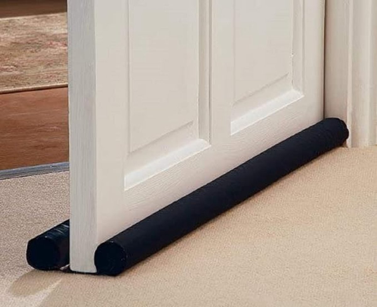 Tochtstop voor deur - Dubbelzijdige tochtband met zelfklevende tape - Onderdeur isolatie - 90 cm lang, wit