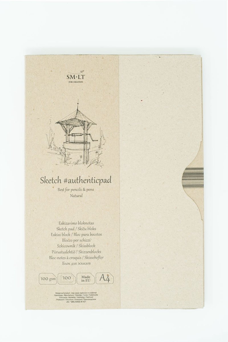 SMLT papiermap schetsen A4 100gr 100 vel natuurwit gerecycled.