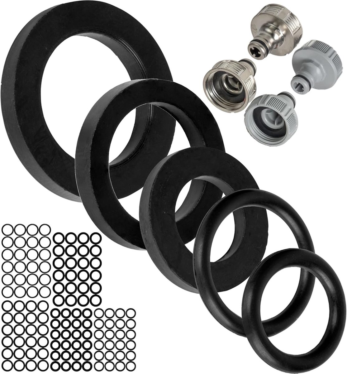 Vervangende afdichtingen 125 stuks - rubber - voor G 1/2" - 3/4" - 1" systemen - ideaal voor Gardena kraanverbinder - ShopVlot