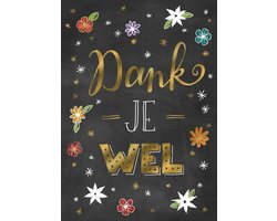 Luxe Wenskaart Bedankt - Wenskaarten - Bedanktkaart - Dank Je Wel - Thanks - Merci - Danke - Serie Sketch'd - Artige - Kaart - 1 Stuks - In Folie - Gratis Verzonden - Hoge Afnamekortingen - 12x17cm