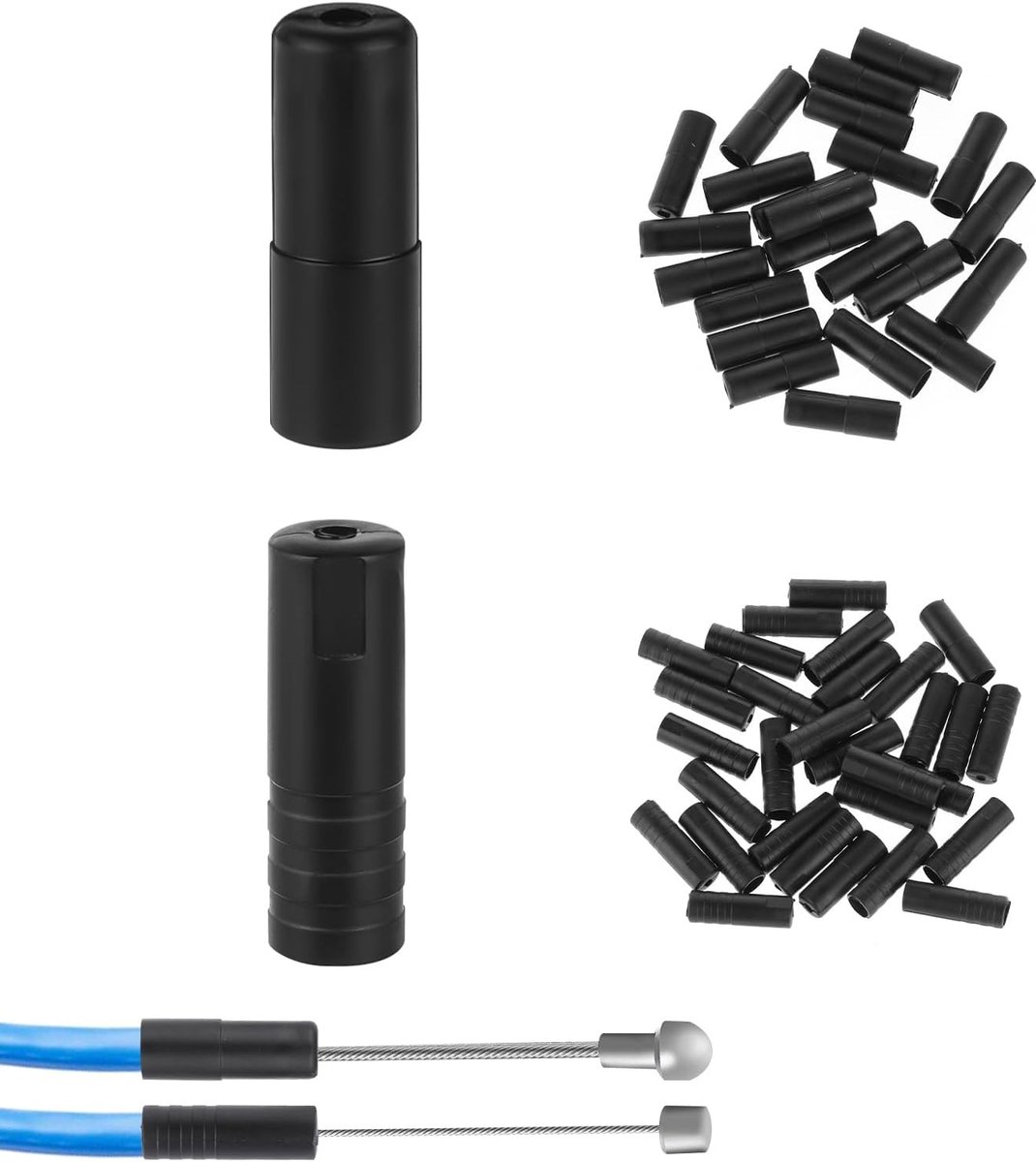50 Stuks Fietsspecificaties voor Remkabels - Plastic Eindkappen en Ferrules voor Rem- en Versnellingskabels (5mm + 4mm)
