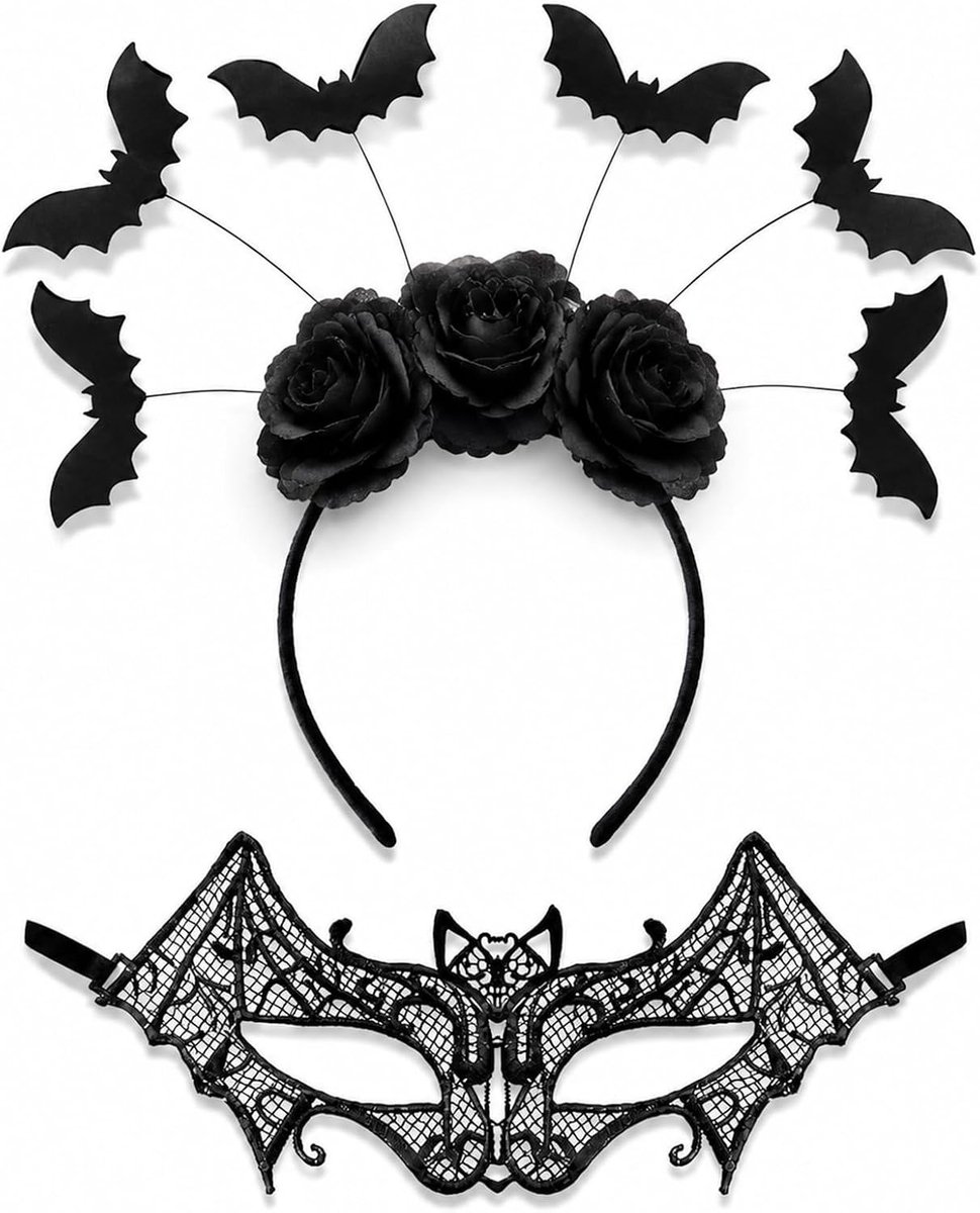 Griezelige vleermuis haarband voor Halloween, perfect voor kostuums en feestaccessoires