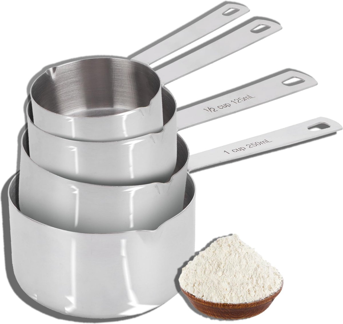 Maatbeker 250ml - Roestvrijstaal - Lange steel - Precisie in de keuken - ShopVlot