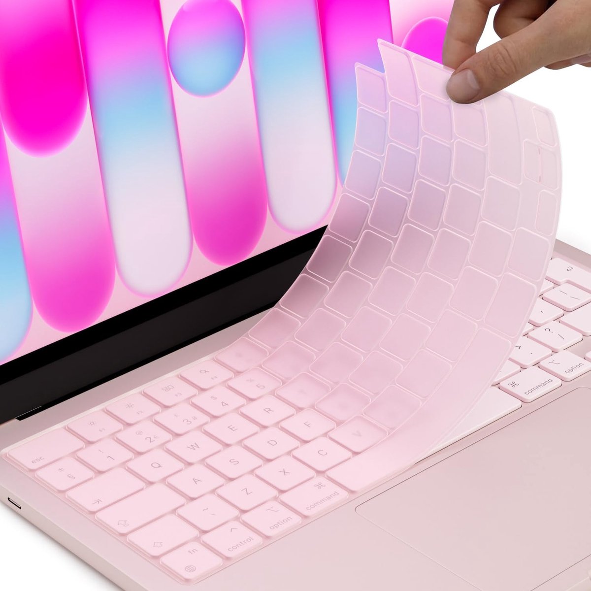 Siliconen toetsenbord cover skin - roze - bescherming tegen vuil - perfect voor Macbook Neo - ShopVlot