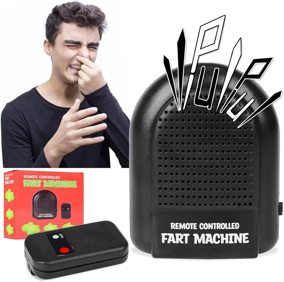 Scheetmachine met afstandsbediening, elektronische scheten machine met afstandsbediening, grappig prank speelgoed, scheten machine voor familie en vrienden