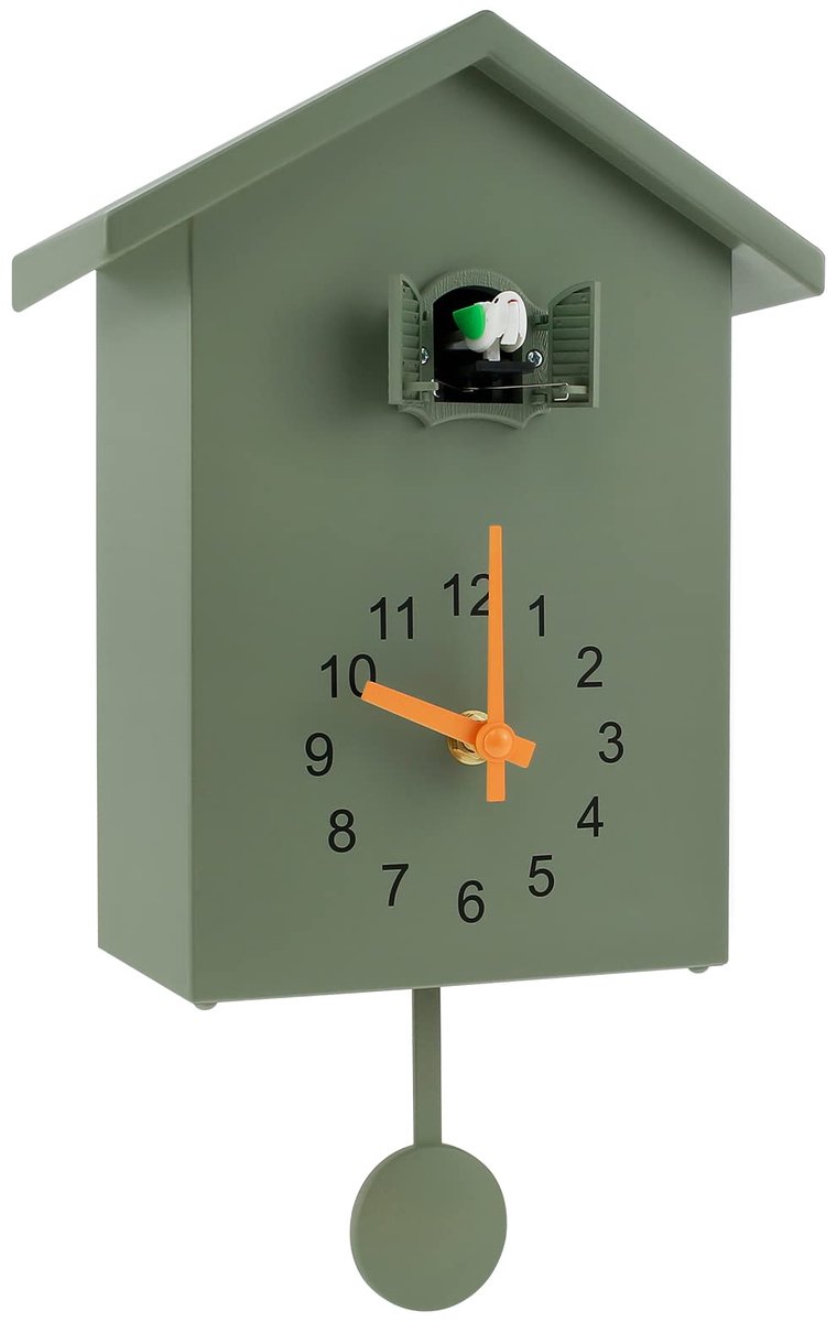 Koekoeksklok Modern Groen - Slingerklok Wandklok - Unieke Wandkunst voor Thuis - ShopVlot