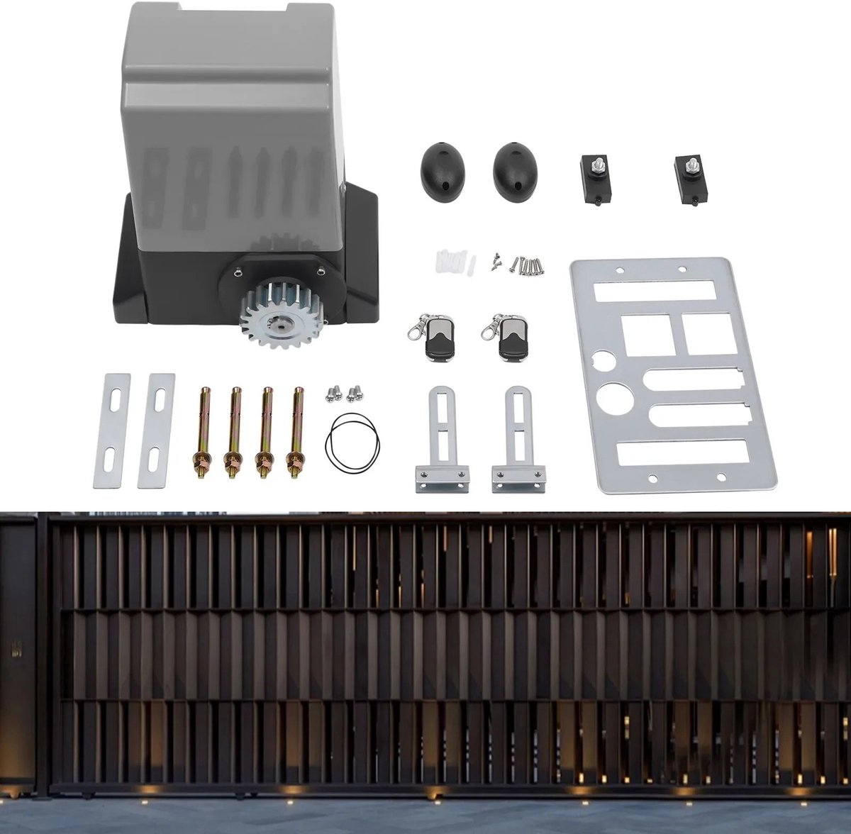 Elektrische Schuifpoortopener 370 W - Automatische Deuropener Motor - Waterdicht - 15 kg - Voor Buiten - Schuifpoortaandrijving