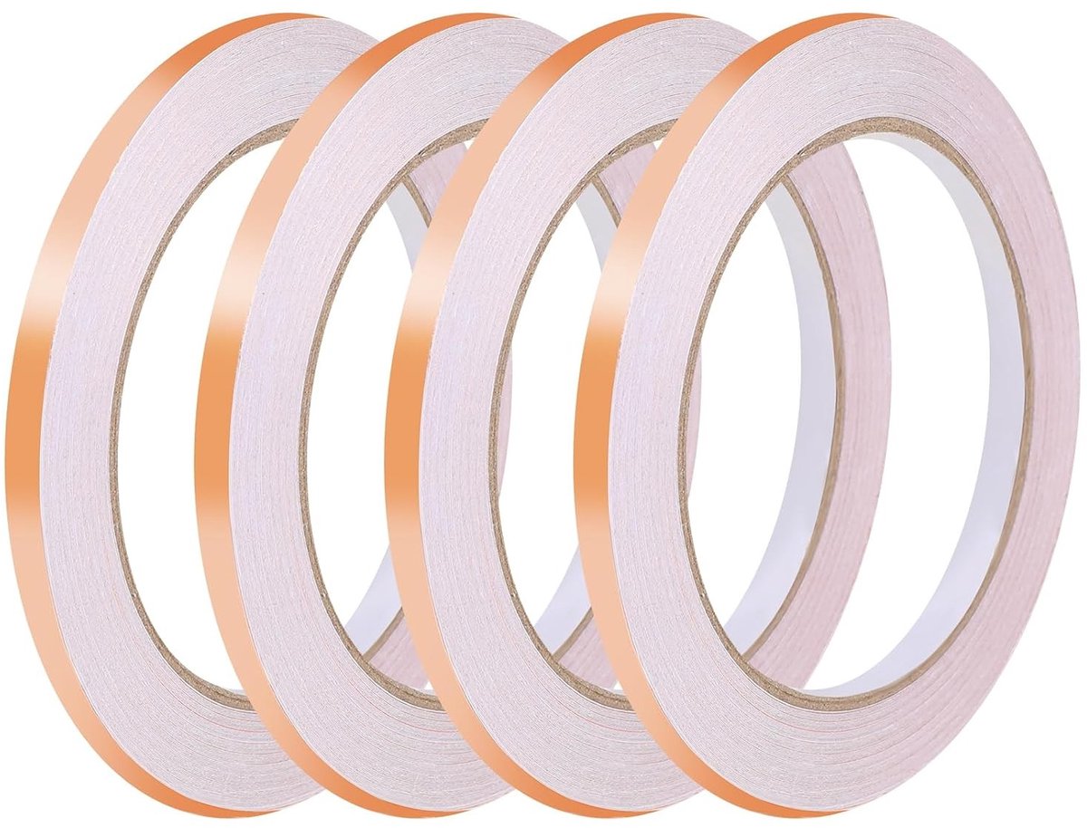 4 Rollen Koperfolie Plakband 20m x 6mm - Geleidende Folie voor EMI Shielding, Elektrische Reparaties en Creatieve Projecten