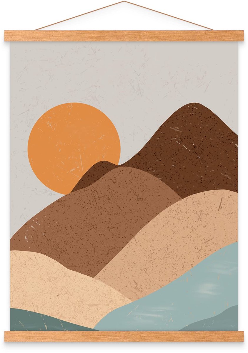Benjia Houten magneetlijsten om A0 posters, kunstdrukken e.d. op te hangen (91,4 cm / 36 inch, Teakhout) - ShopVlot