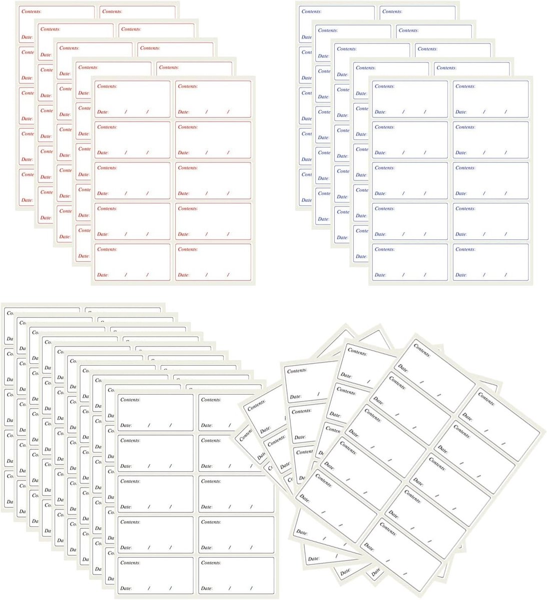250 Stuks Koelkast Labels voor Vriesproducten, Eenvoudige Schrijfbare Datums, Restvrij Peeling, Ideaal voor Maaltijddozen en Organisatie