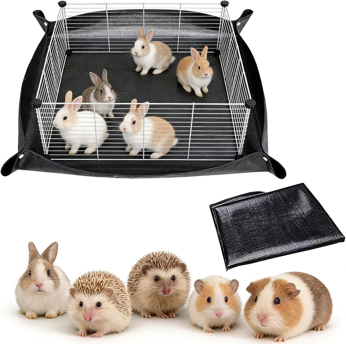 Waterdichte Speelmat voor Huisdieren 150x100cm, Herbruikbare Bodembedekking voor Cavia's, Konijnen en Kleine Dieren, Geschikt voor Binnen en Buiten Gebruik