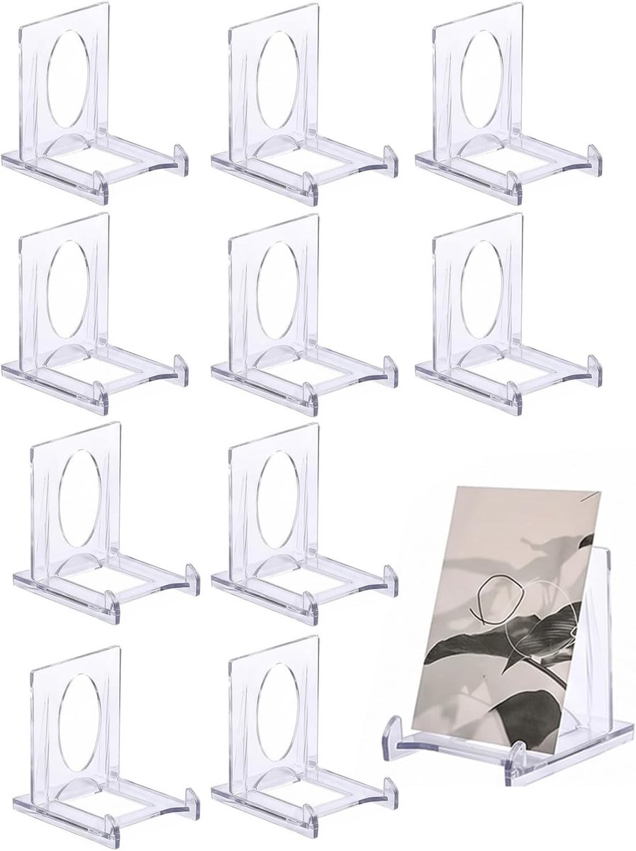 Kaarthouder 10 stuks – Antislip basis en onzichtbaar glas voor het beschermen en tonen van TCG en fotokaarten