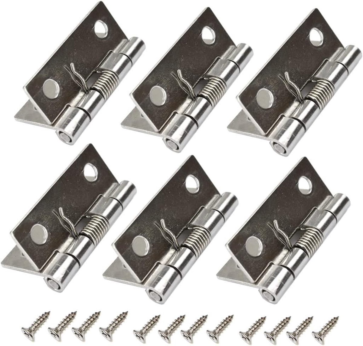 Roestvrijstalen scharnieren met veermechanisme 2 inch - Set van 6 voor meubels en deuren