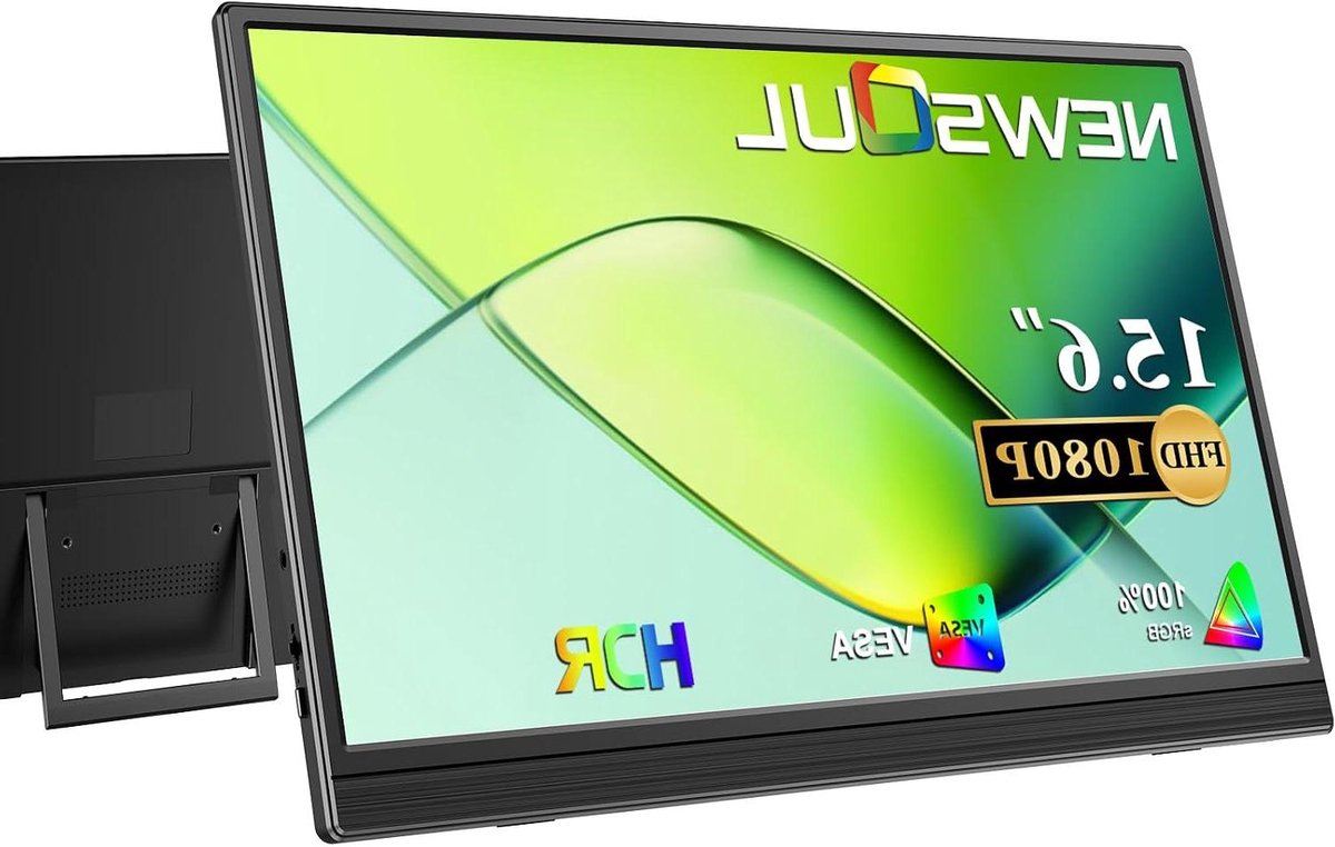 Draagbare Monitor - Extra Scherm - Werk en Entertainment - FHD HDR IPS Display - 156 inch - Zwart