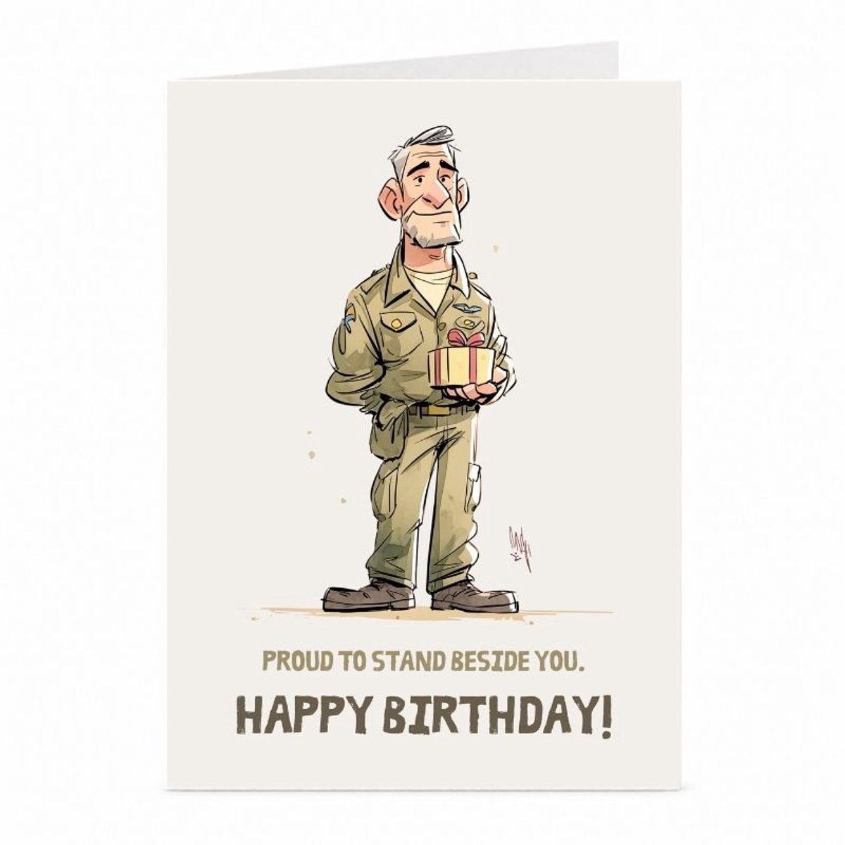 Militair - Verjaardagskaart - JustTheCardGuy - A6 met envelop